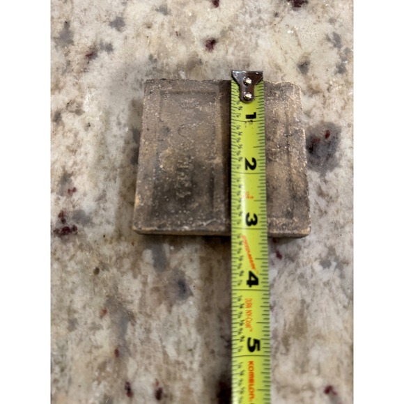 Vintage Ceramic Tile Embossed Star Wheel Design Dark Green Decorative Accent N2 - Picture 3 of 3